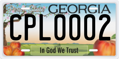 GA license plate CPL0002