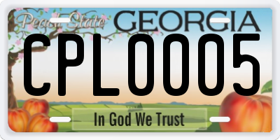 GA license plate CPL0005