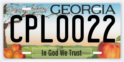 GA license plate CPL0022