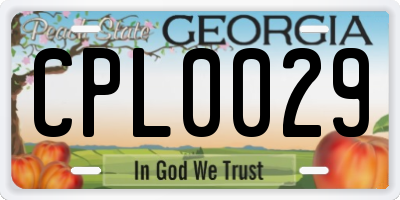 GA license plate CPL0029