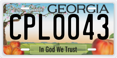 GA license plate CPL0043