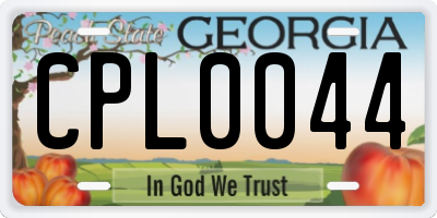 GA license plate CPL0044