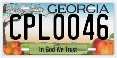 GA license plate CPL0046