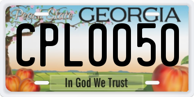 GA license plate CPL0050
