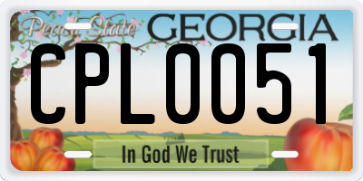 GA license plate CPL0051