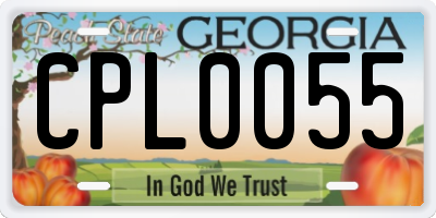GA license plate CPL0055