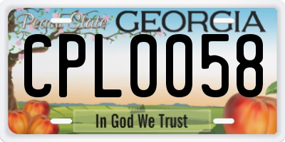 GA license plate CPL0058