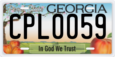 GA license plate CPL0059
