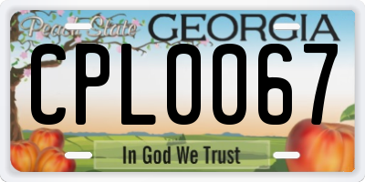 GA license plate CPL0067