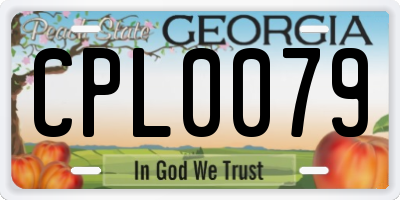 GA license plate CPL0079