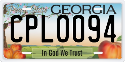 GA license plate CPL0094
