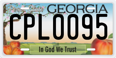 GA license plate CPL0095