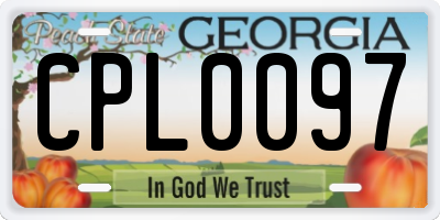GA license plate CPL0097