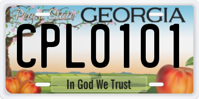 GA license plate CPL0101