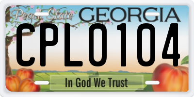GA license plate CPL0104