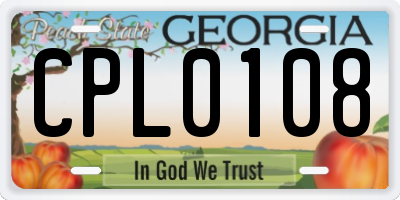 GA license plate CPL0108