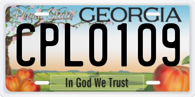 GA license plate CPL0109