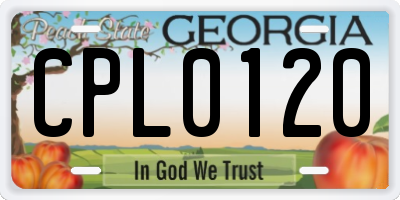 GA license plate CPL0120