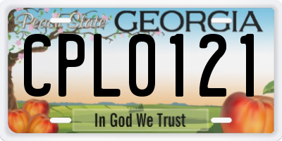 GA license plate CPL0121