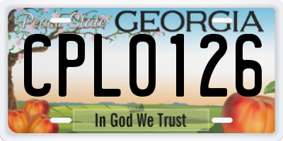 GA license plate CPL0126