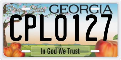 GA license plate CPL0127
