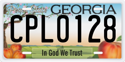 GA license plate CPL0128