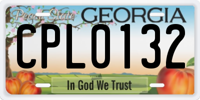 GA license plate CPL0132