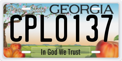 GA license plate CPL0137
