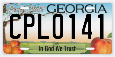 GA license plate CPL0141