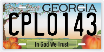 GA license plate CPL0143