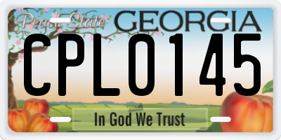GA license plate CPL0145