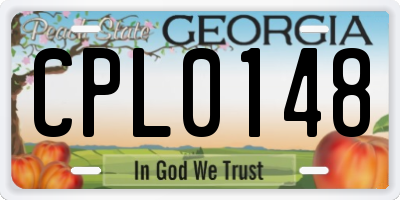 GA license plate CPL0148