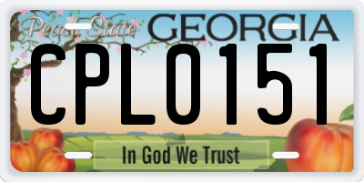 GA license plate CPL0151