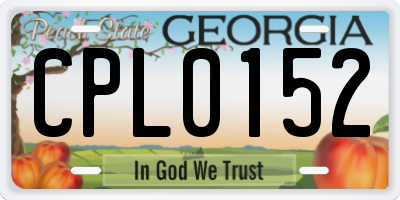 GA license plate CPL0152