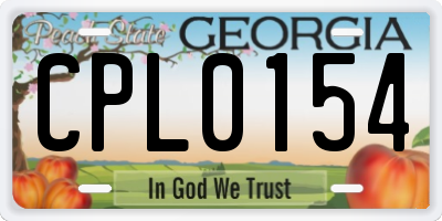 GA license plate CPL0154