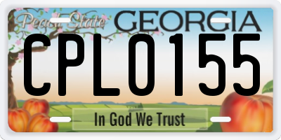 GA license plate CPL0155