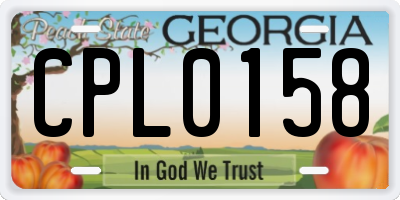 GA license plate CPL0158