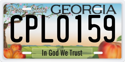 GA license plate CPL0159