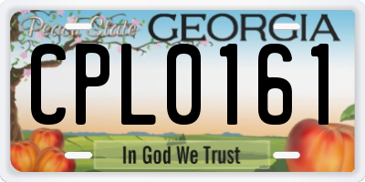 GA license plate CPL0161