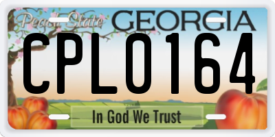 GA license plate CPL0164