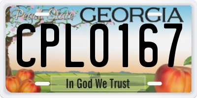 GA license plate CPL0167