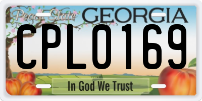 GA license plate CPL0169