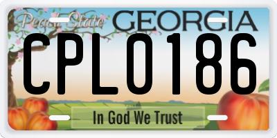 GA license plate CPL0186