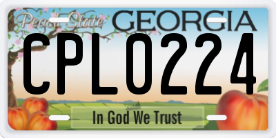 GA license plate CPL0224