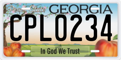 GA license plate CPL0234