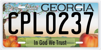 GA license plate CPL0237