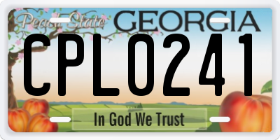 GA license plate CPL0241