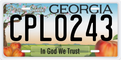 GA license plate CPL0243