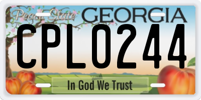 GA license plate CPL0244