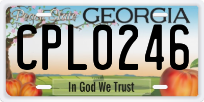 GA license plate CPL0246